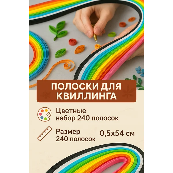 Полоски для квиллинга «Цветные» (н-р 240 полос)