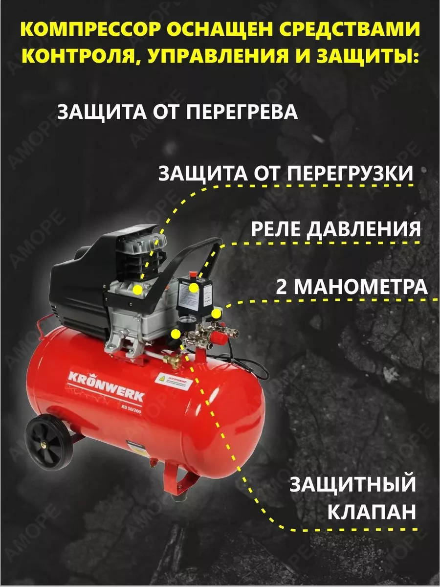 Компрессор воздушный масляный 50 л KRONWERK 58043 MATRIX, 172555296 купить  в интернет-магазине Wildberries