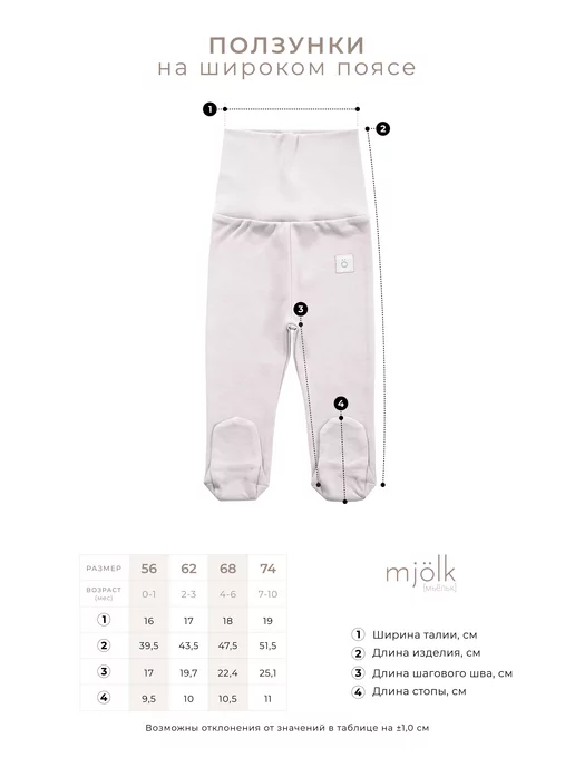 Mjolk Ползунки для новорожденных, голубой, фото 2