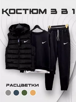 Спортивный костюм тройка с жилеткой Nike 172593344 купить за 3 399 ₽ в интернет-магазине Wildberries