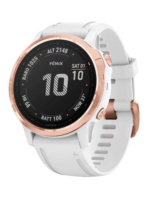 GARMIN FENIX 6S PRO ROSE GOLD W WHITE BAND (GLASS)