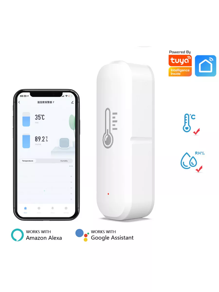 Датчик температуры и влажности ZigBee Tuya умный дом AOAT 172601274 купить  в интернет-магазине Wildberries