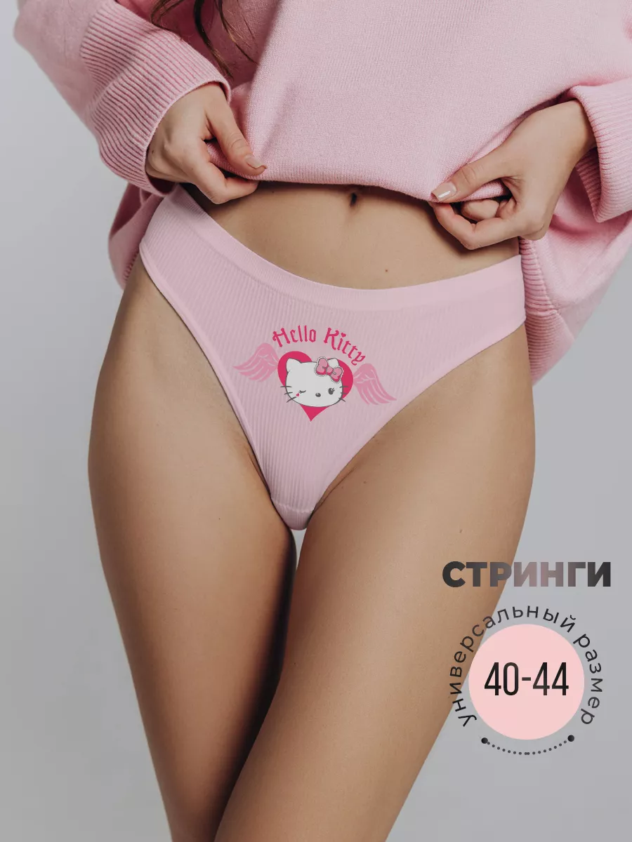 Трусы стринги с принтом аниме Хеллоу Китти y2k Hello Kitty 172614376 купить  за 199 ₽ в интернет-магазине Wildberries