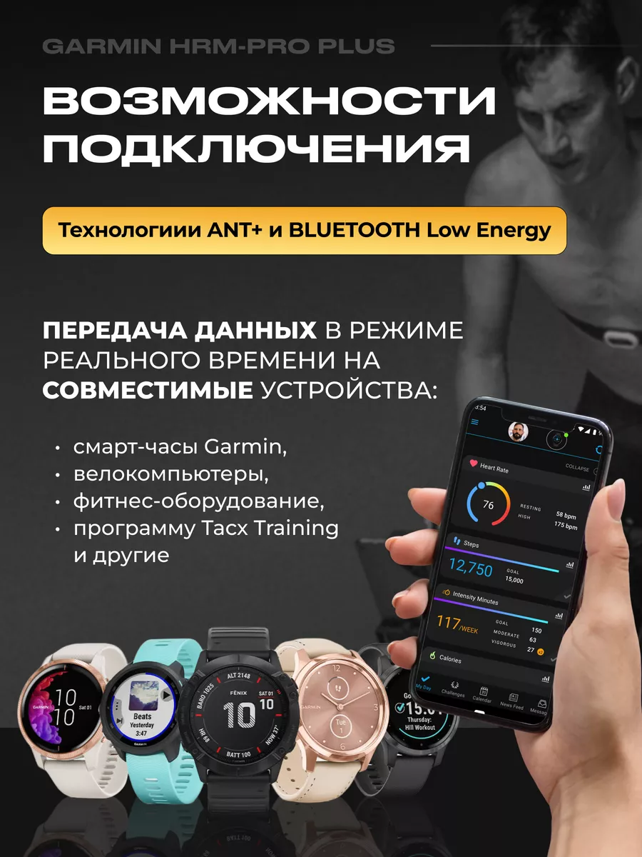 Передатчик пульса нагрудный HRM-Pro Plus GARMIN 172623011 купить в  интернет-магазине Wildberries