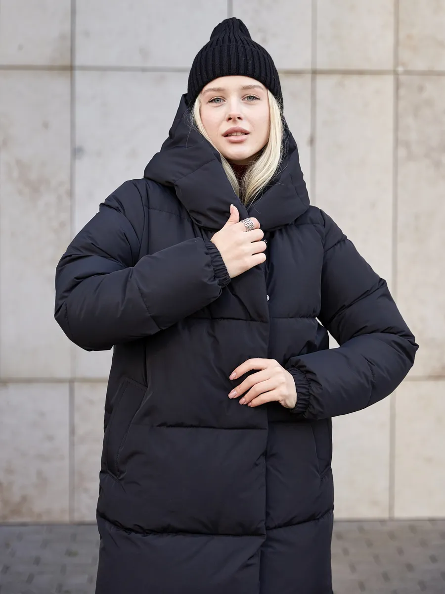 Пуховик зимний длинный с...