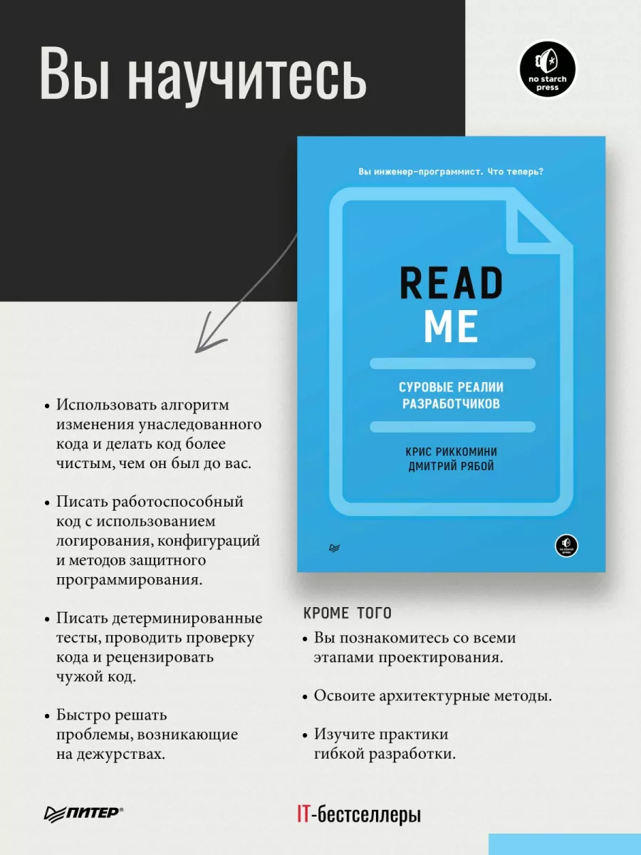 Книга для программистов README. Суровые реалии разработ ПИТЕР 172668466  купить за 1 132 ₽ в интернет-магазине Wildberries