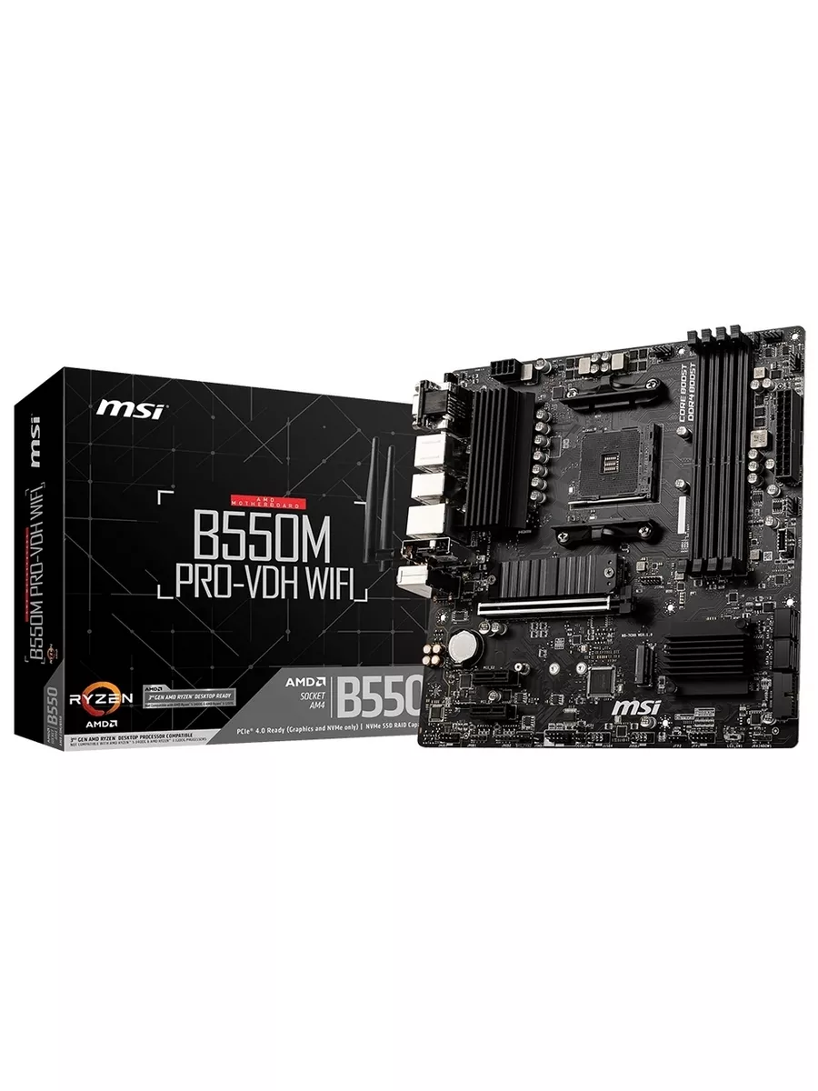 Материнская плата B550M PRO-VDH WIFI, AM4, Micro-ATX MSI 172675049 купить за 8 849 ₽ в интернет‑магазине Wildberries