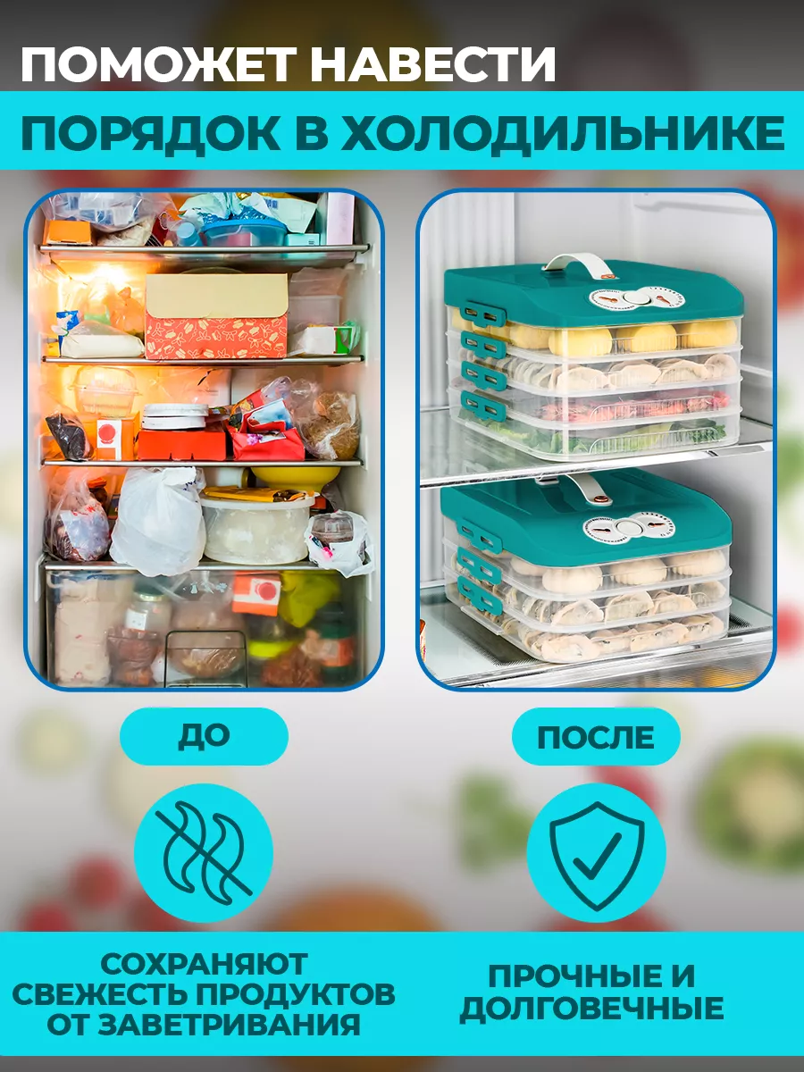 Контейнер для хранения и заморозки еды продуктов с крышкой WiMi 172679643  купить в интернет-магазине Wildberries