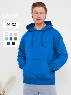 Худи трикотажное оверсайз с капюшоном без начеса LAINA 172681799 купить за 1 060 ₽ в интернет-магазине Wildberries