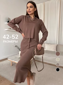 Трикотажный костюм с юбкой офис вязаный SHOPSTYLE. 172748071 купить за 4 431 ₽ в интернет-магазине Wildberries