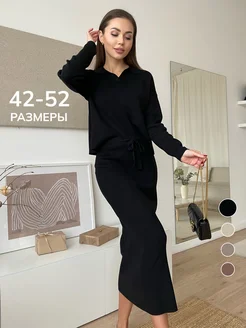 Трикотажный костюм с юбкой офис вязаный SHOPSTYLE. 172748077 купить за 4 329 ₽ в интернет-магазине Wildberries