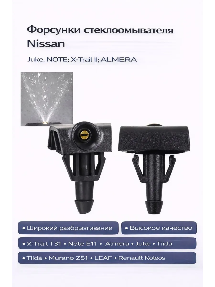 Форсунки стеклоомывателя Nissan 2 шт.