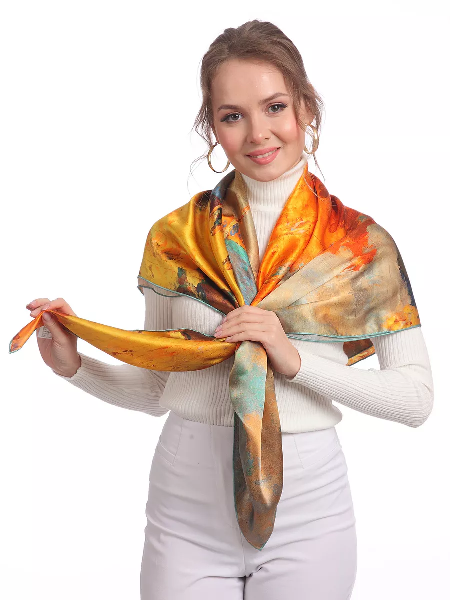 Шелковый платок с рисунком, цвет - разноцветный, арт. 21/ - цена 4 руб. за метр