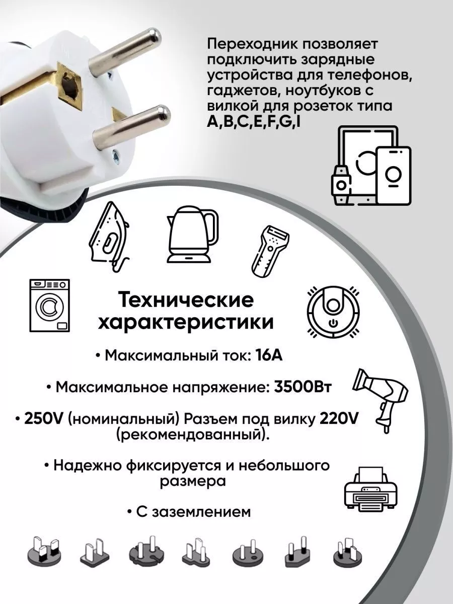 Переходник для розетки (Китай, США,Англия) A&Z home 172795272 купить за 132  ₽ в интернет-магазине Wildberries