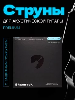 Струны для акустической гитары, с покрытием Shamrock 172796039 купить за 1 125 ₽ в интернет-магазине Wildberries