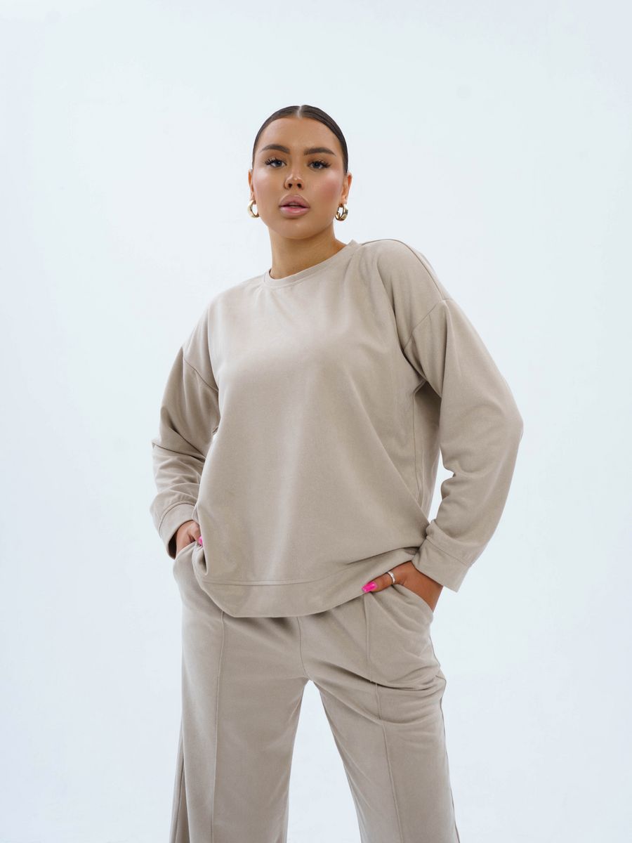 Oversize спортивный костюм капучино