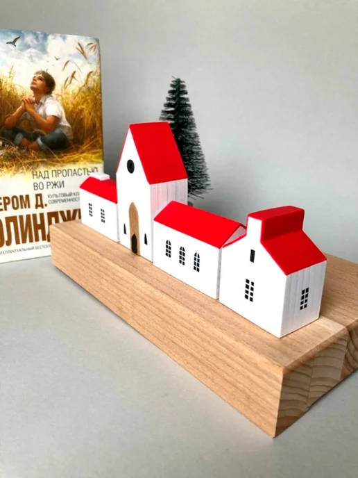 Домики декоративные для интерьера Альпийская деревня, белый, фото 2