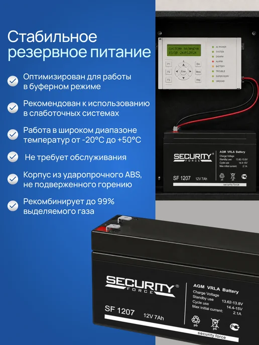 SECURITY FORCE Аккумулятор для ИБП SF 1207, вариант, фото 3