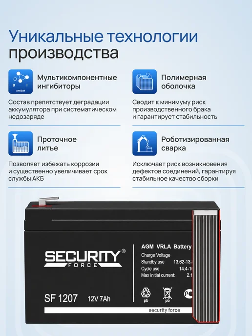 SECURITY FORCE Аккумулятор для ИБП SF 1207, вариант, фото 4