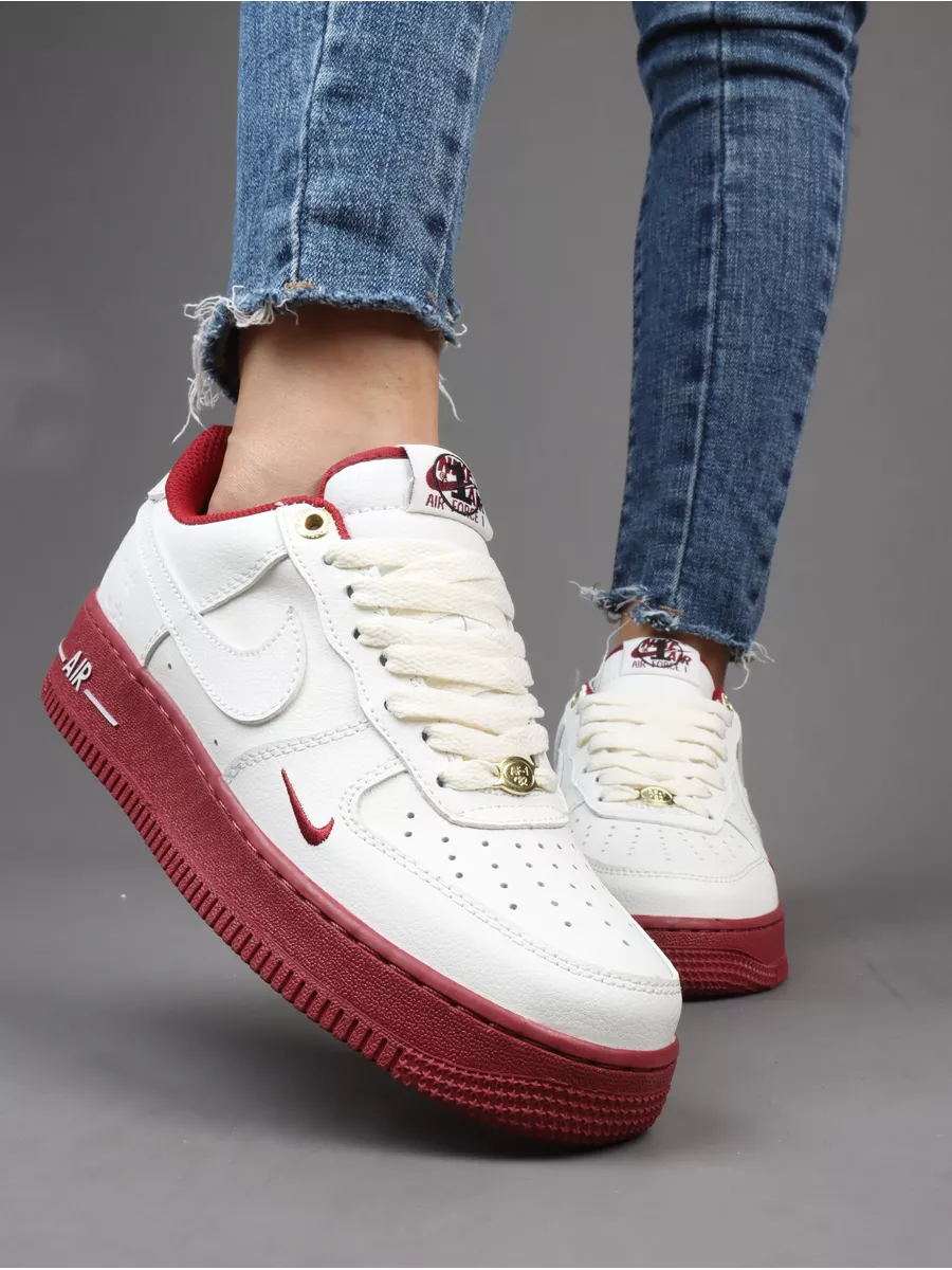 Nike aire force 1 rouge best sale