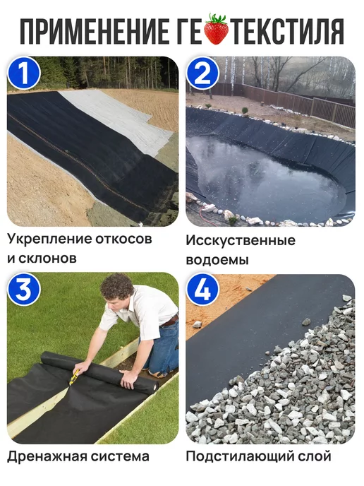 Удачный сезон Укрывной материал спанбонд черный 60гр 3,2м, 60 г, 3,2 м, фото 2