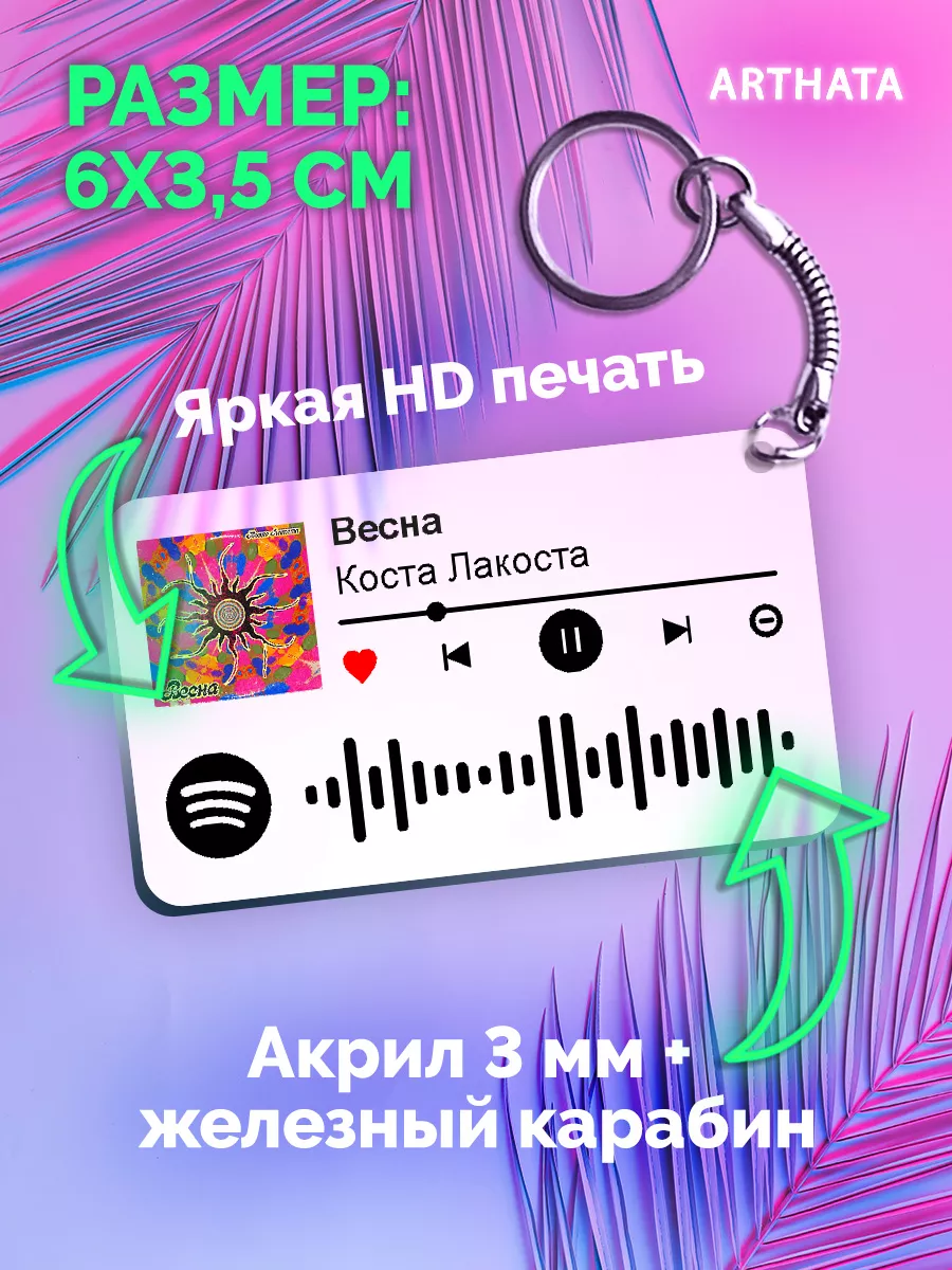 Спотифай Брелок Коста Лакоста - весна Arthata-spotify постер Спотифай  постер 173002098 купить за 273 ₽ в интернет-магазине Wildberries