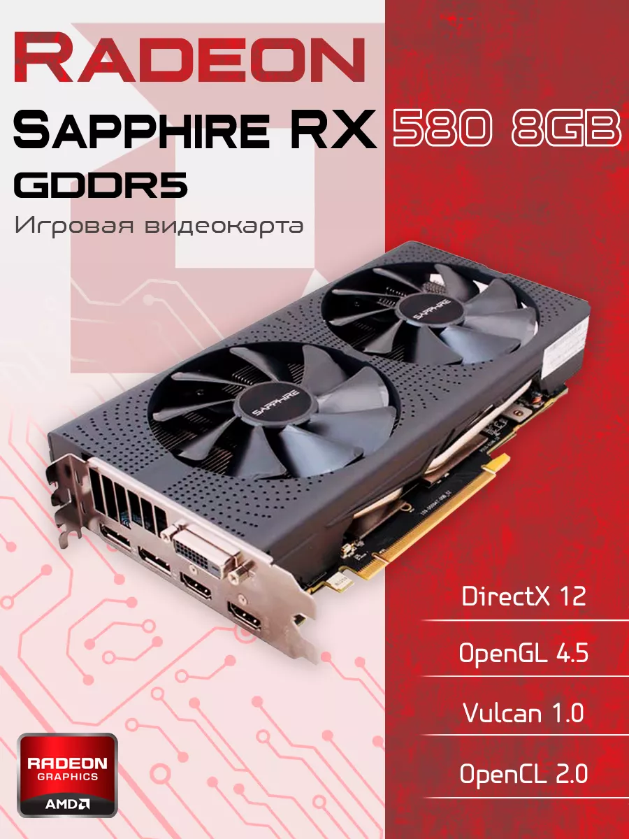 Видеокарта AMD RADEON RX580 8 GB GDDR5 1284 МГЦ Sapphire 173024477 купить в  интернет-магазине Wildberries