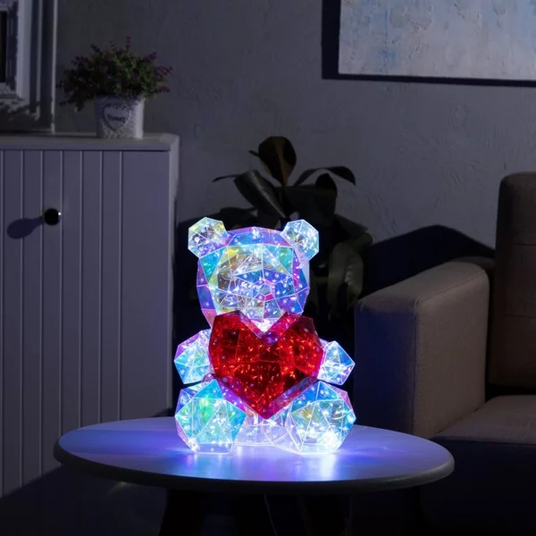 Новогодняя фигура Мишка USB, свечение тёплое белое