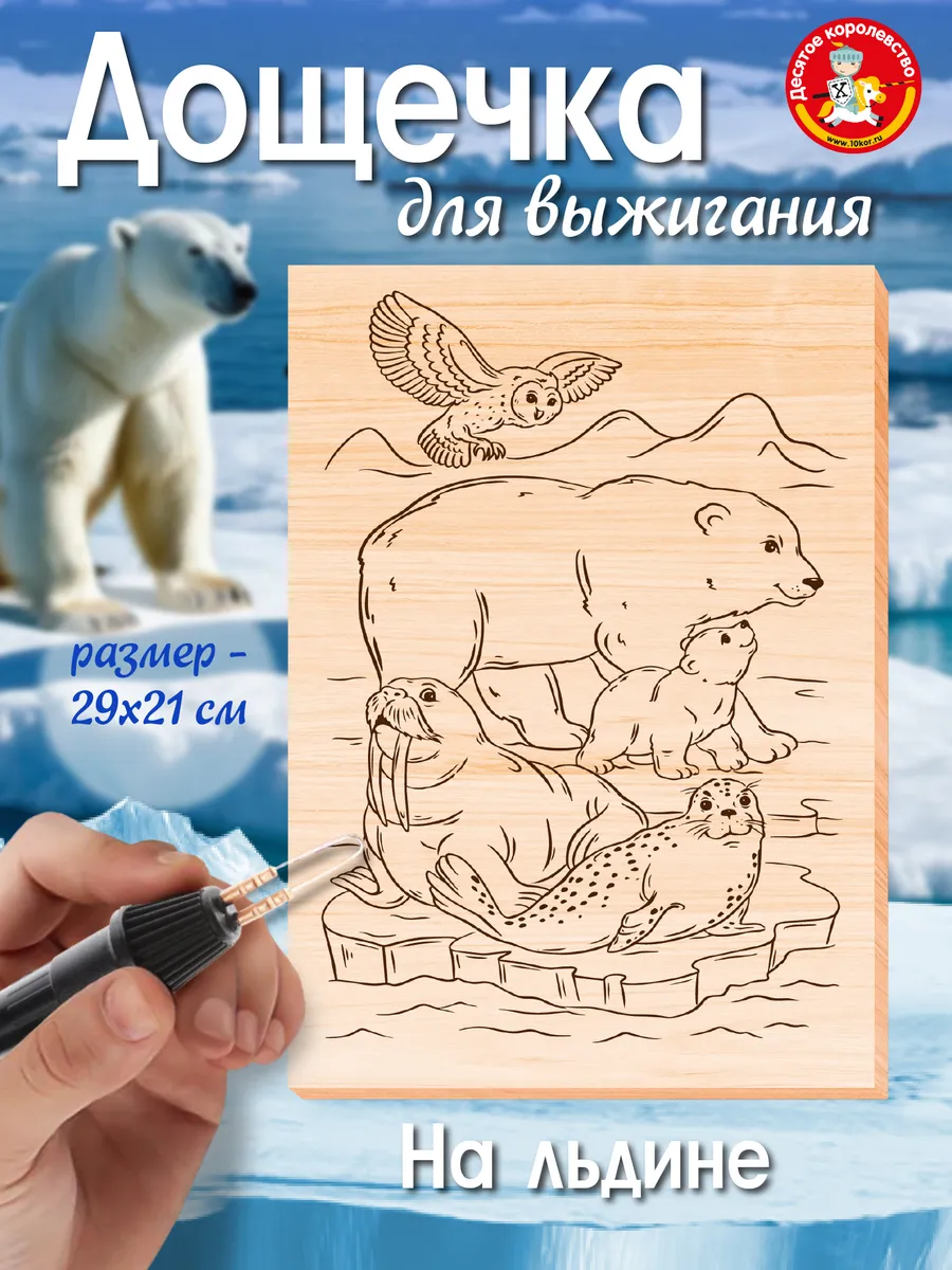 Доска для выжигания и росписи На льдине А4