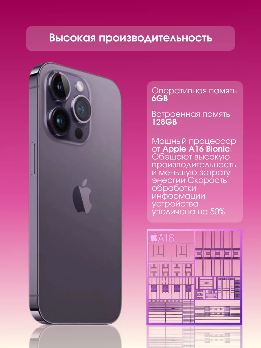 Телефон смартфон айфон iphone 14 PRO MAX 128GB dual sim Apple 173084586  купить в интернет-магазине Wildberries