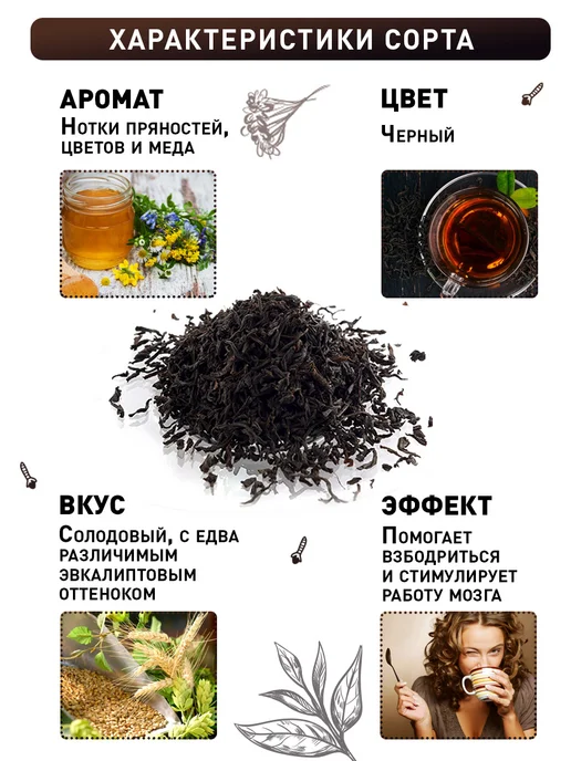 LAST WISH Листовой черный чай Ассам TGFOP Индия 600 грамм, черный, фото 4