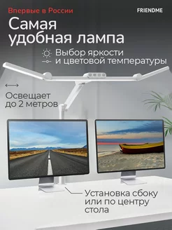 Лампа настольная три источника света на струбцине friendme 173120114 купить за 4 533 ₽ в интернет-магазине Wildberries