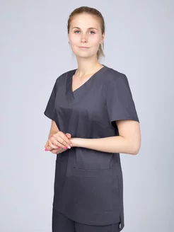 МОНК Медицинская рубашка(топ) с карманами из премиальной ткани