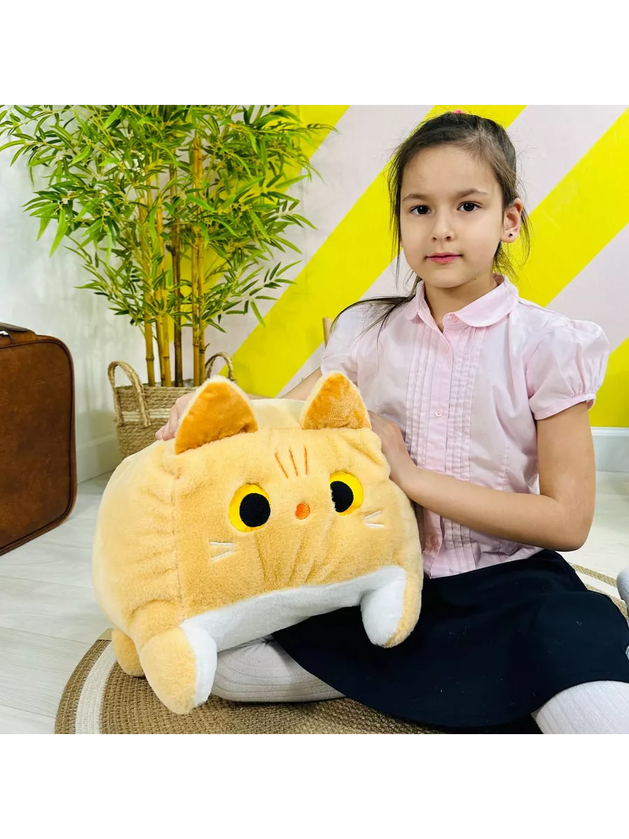 Мягкая игрушка подушка Квадратный кот большой рыжий UDiViSH KIDS 173139217  купить за 1 071 ₽ в интернет-магазине Wildberries