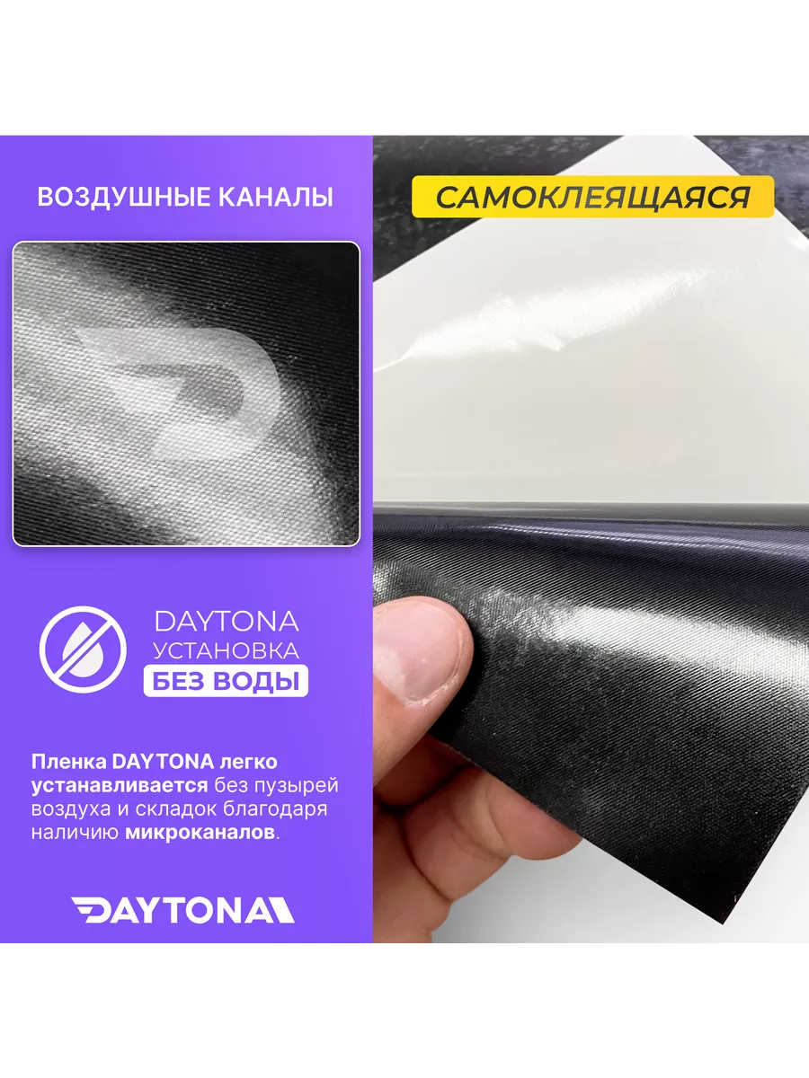 Самоклеящаяся пленка Кованый карбон 1.52м х 50см Черный Daytona 173146388  купить в интернет-магазине Wildberries