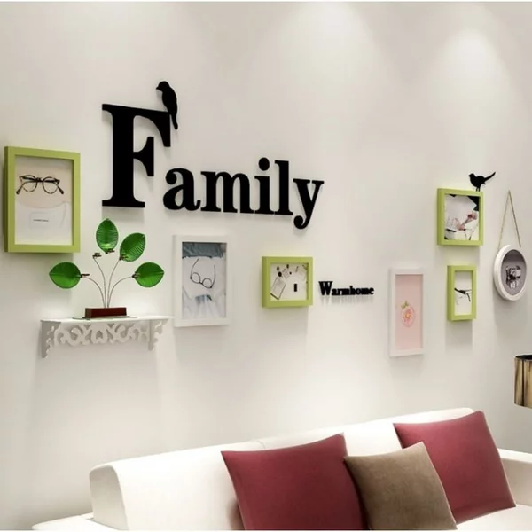 Фоторамка «Family. Птицы» зелено-белые набор 86х186 см