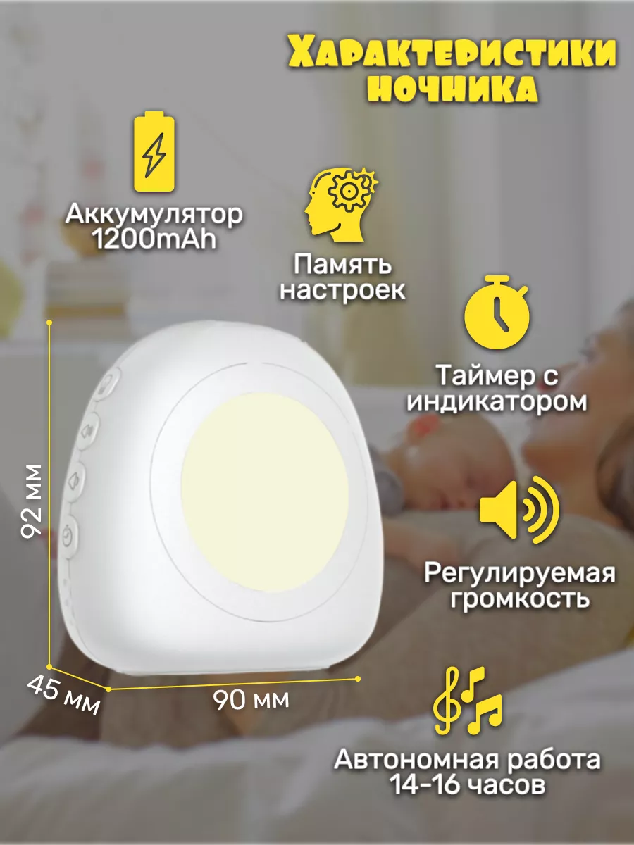 Детский ночник белый шум для новорожденных ALEN-SHOP 173162190 купить за 1  651 ₽ в интернет-магазине Wildberries