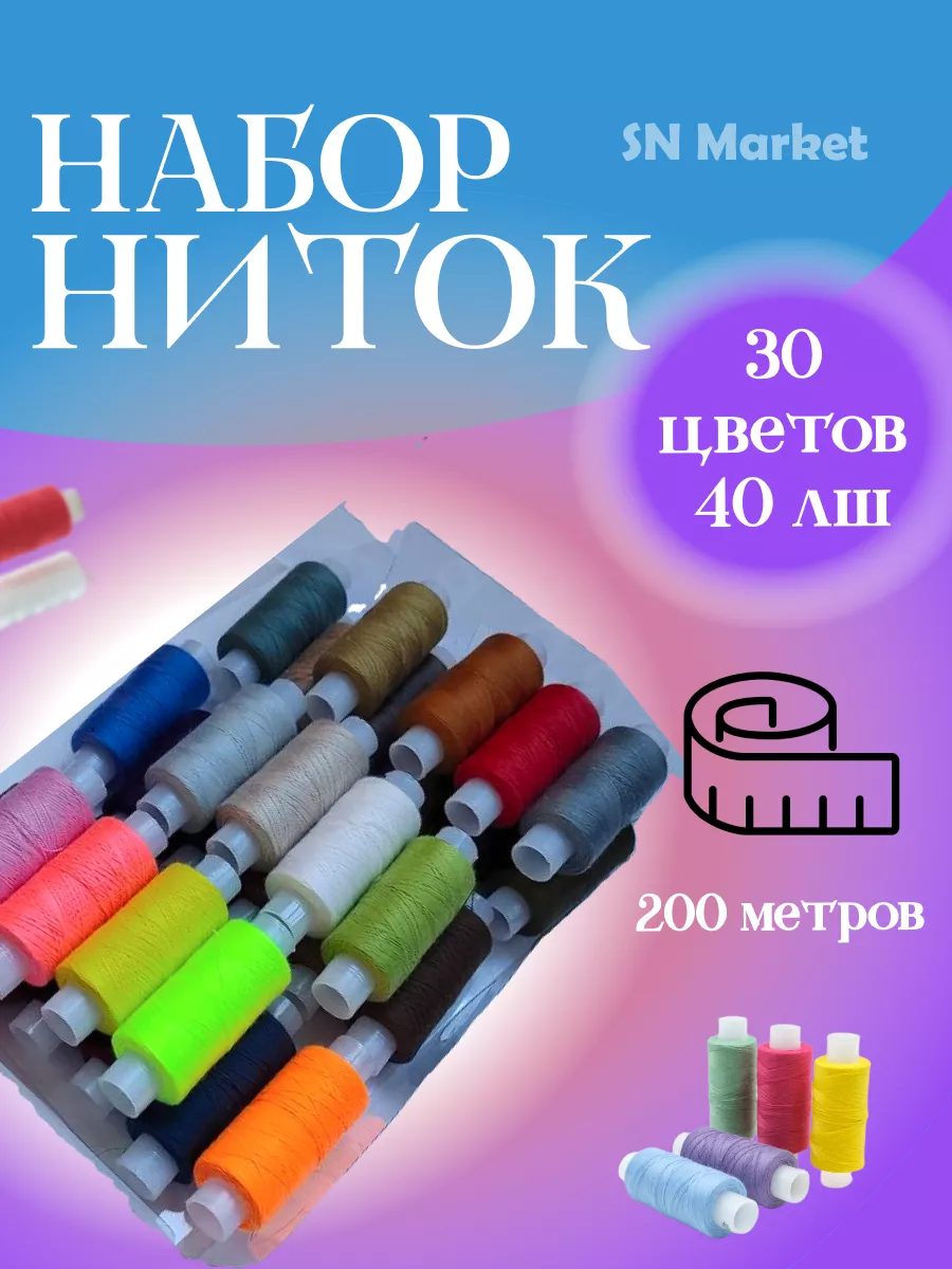 Нитки швейные набор для...