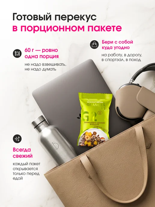Гранола без сахара порционная Granola.Lab 5 вкусов, набор "5 ЗАВТРАКОВ ОТ GRANOLA.LAB", натуральная, 5х60г, 5x60, фото 3
