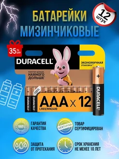 батарейки мизинчиковые ааа 12 шт DURACELL 173207678 купить за 247 ₽ в интернет-магазине Wildberries