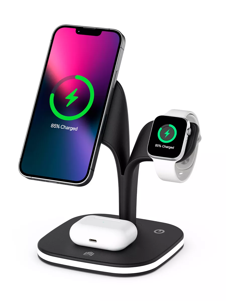 Беспроводная зарядка для iPhone AppleWatch AirPods MagSafe Helpful Tech  173207756 купить за 3 625 ₽ в интернет-магазине Wildberries