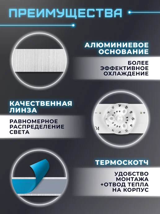 Fixiton Подсветка MS-L3655 для телевизора Hi VHIT-32H169MS, вариант, фото 3