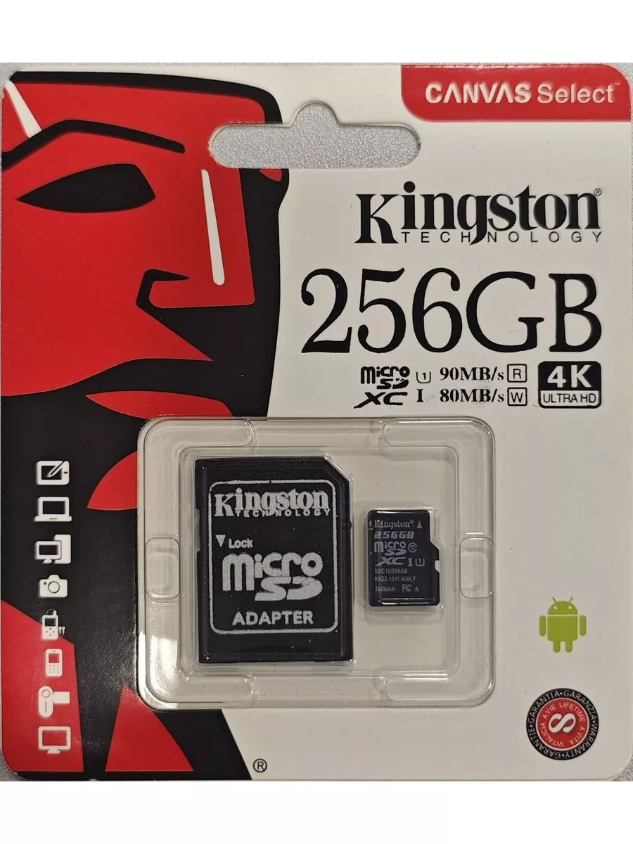 Карта памяти MicroSDHC 256GB Canvas V10 Kingston 173221919 купить за 1 221  ₽ в интернет-магазине Wildberries