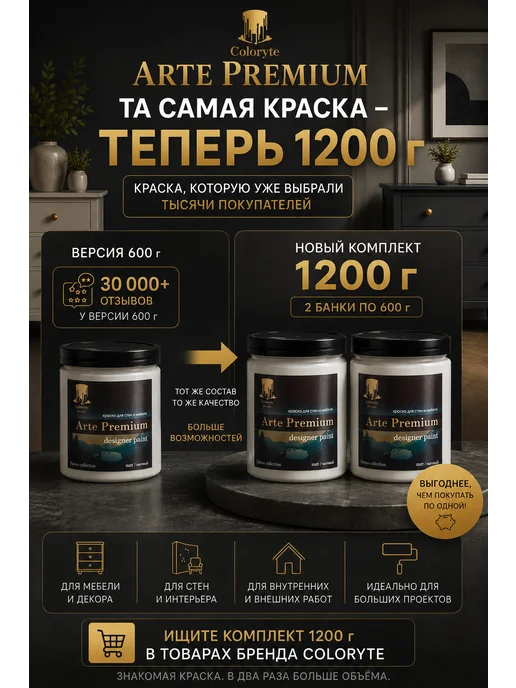 Coloryte Краска для мебели матовая без запаха вишневый, вариант, фото 2