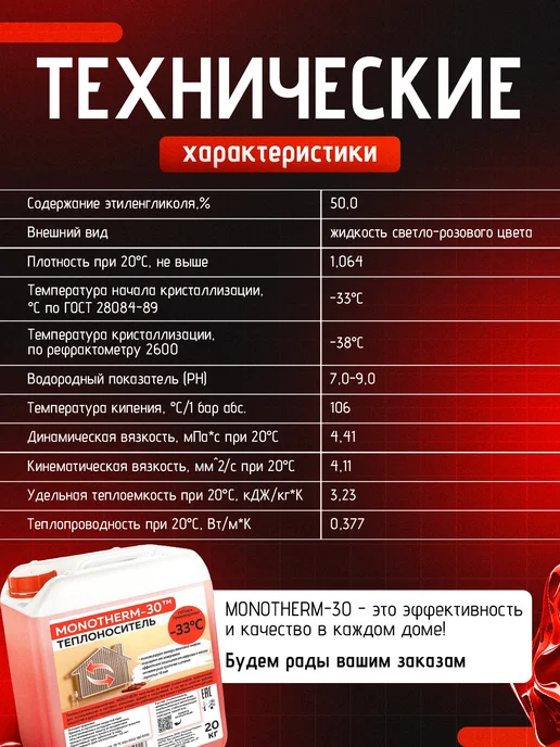 PROTHERM Теплоносители Теплоноситель для отопления Этиленгликоль -65 (20 кг), 20 кг, фото 7