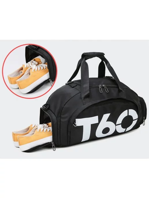 T60 Сумка-рюкзак для спорта и путешествий, черный, фото 6