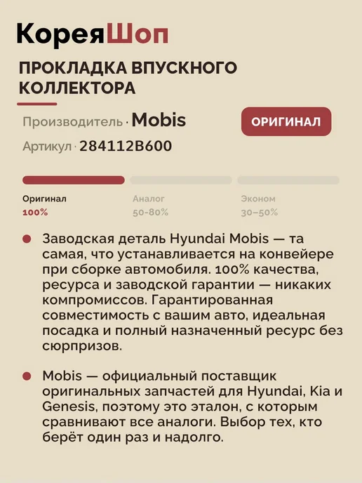 Hyundai/Kia Прокладка впускного коллектора, вариант, фото 3