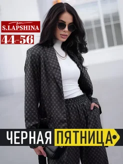 Костюм брючный праздничный нарядный больших размеров S.LAPSHINA 173421722 купить за 4 206 ₽ в интернет-магазине Wildberries