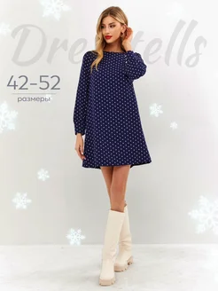 Платье офисное горошек праздничное повседневное Dresstells 173429746 купить за 1 759 ₽ в интернет-магазине Wildberries