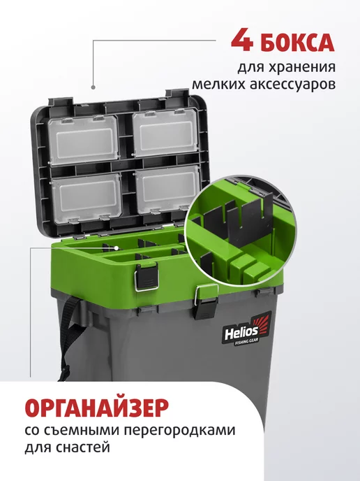 Helios Ящик рыболовный зимний для хранения снастей 19л, 19 л, фото 6